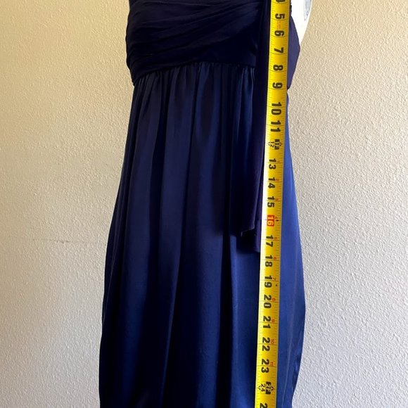 BCBGMaxAzria Navy Silk Empire Waist Bubble Dress - Picture 6 of 8